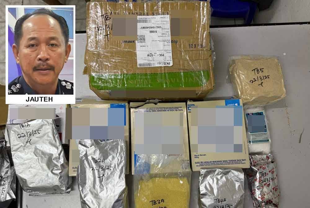 Dadah yang dirampas dalam serbuan di Tawau.