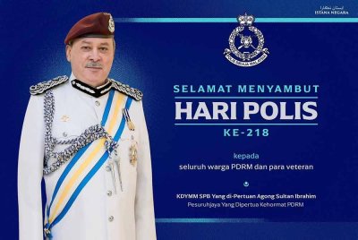 Yang di-Pertuan Agong, Sultan Ibrahim zahir ucapan Selamat Hari Polis ke-218 - Foto: Facebook Sultan Ibrahim Sultan Iskandar