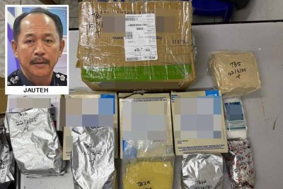 Dadah yang dirampas dalam serbuan di Tawau.