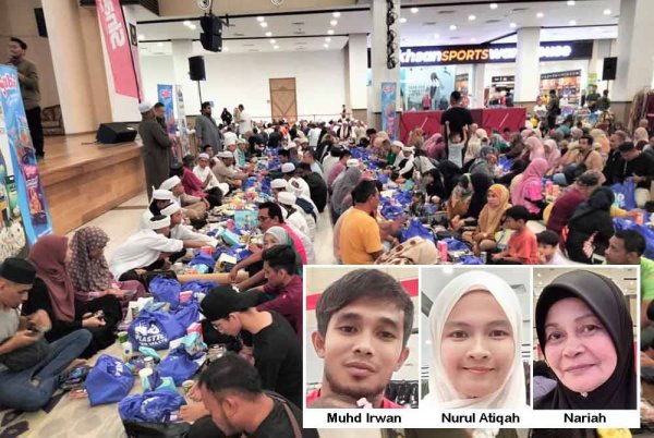 Pengunjung Mydin Mall tidak melepaskan peluang menikmati iftar sempena Program Iftar Sinar Mydin