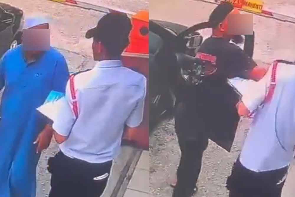 Tular video seorang pengawal keselamatan menerima tamparan seorang pemandu lelaki yang dipercayai berang di sebuah pondok keselamatan.