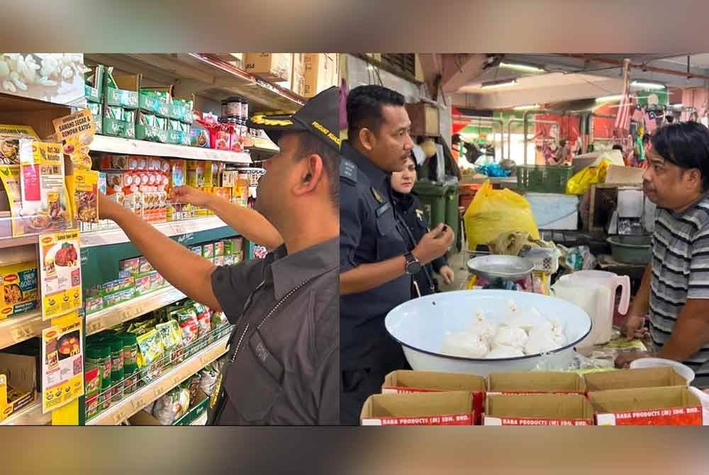 Anggota penguat kuasa KPDN melakukan pemantauan harga santan di premis perniagaan.