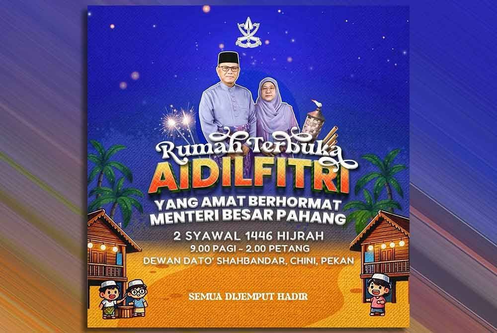 Rumah Terbuka Aidilfitri di Chini, Pekan akan diadakan pada 2 Syawal.