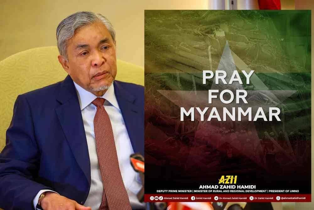 Ahmad Zahid menyatakan solidariti Malaysia dengan rakyat Myanmar dan mereka yang terjejas akibat bencana itu.