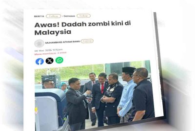 Laporan Sinar Harian mengenai fentanyl telah dikesan dalam air kumbahan di Lembah Subang.
