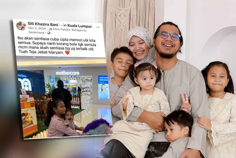 Tangkap layar hantaran Siti Hazira sebelum dia meninggal dunia selepas terlibat dalam satu kemalangan jalan raya. Siti Khazira (dua dari kiri) dan suaminya, Nasaarudin (tengah) serta anak perempuan, mereka, Maryam (dipangku Nasaarudin) maut dalam nahas pada malam Khamis.