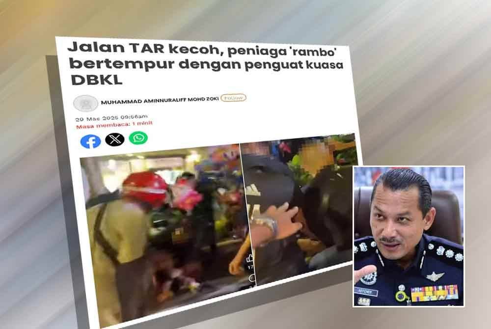 Laporan Sinar Harian mengenai video tular yang memaparkan kakitangan pihak berkuasa itu mengasari peniaga belon di Jalan Jalan Tuanku Abdul Rahman (TAR). Gambar kecil: Sulizmie