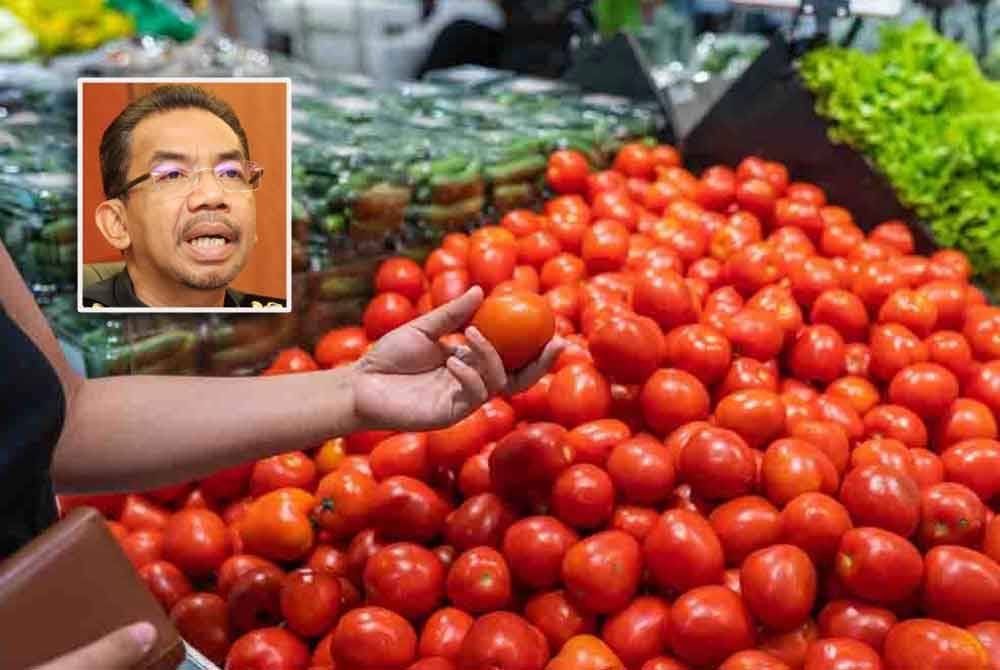 Tidak letak tanda harga pada tomato antara kesalahan yang dikesan menerusi operasi SHMMP Hari Raya Aidilfitri 2025. Gambar kecil: Azman
