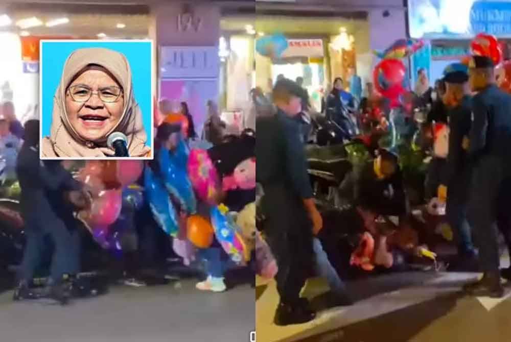 Dewan Bandaraya Kuala Lumpur (DBKL) telah merehatkan sementara tiga anggota penguat kuasa yang dipercayai terlibat mengasari peniaga tidak berlesen di Jalan Tunku Abdul Rahman (TAR), di sini pada Jumaat. Gambar kecil: Maimunah.