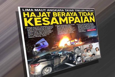 Muka depan Sinar Harian pada Sabtu.