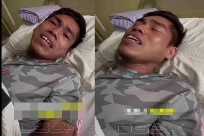 Tangkap layar peniaga belon atau kini dikenali sebagai 'Abang Belon' yang kini menerima rawatan di hospital.