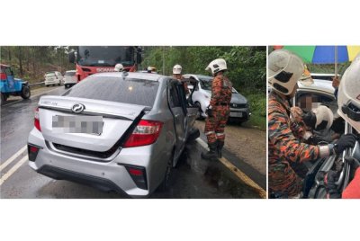 Mangsa maut tersepit dalam nahas di Kampung Nouga, Jalan Tenghilan, Tuaran.