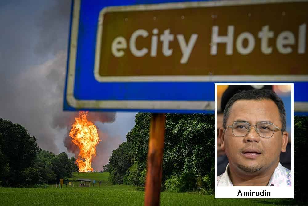 Situasi terkini sekitar laluan menghala ke lokasi kebakaran saluran paip gas di Taman Puchong Perdana, Puchong, Selangor pagi ini. - Foto: Bernama
