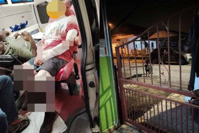 Salah seorang mangsa yang cedera digigit anjing dalam kejadian pada pagi Selasa