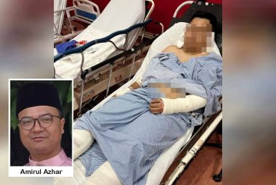 Abang ipar kepada Muhammad Amirul Azhar (gambar kecil) yang turut mengalami kecederaan serius berbanding ahli keluarga lain.