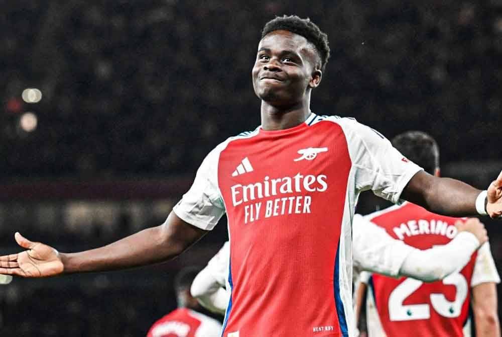 Saka meledak gol kedua Arsenal di Emirates.
