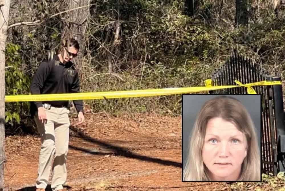 Pihak berkuasa melakukan siasatan di kawasan rumah pasangan tersebut. Foto kecil: Shana Cloud (Gambar Agensi)