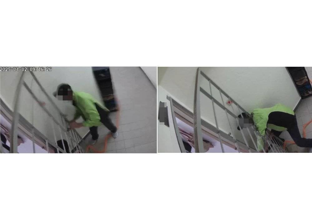 Rakaman CCTV memaparkan kes ragut di sebuah sebuah apartment di Presint 11 di sini, pada Rabu.