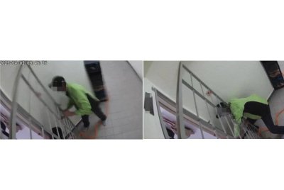 Rakaman CCTV memaparkan kes ragut di sebuah sebuah apartment di Presint 11 di sini, pada Rabu.