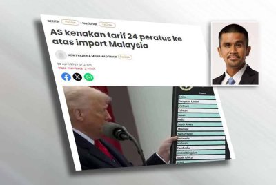 AS kenakan tarif 24 peratus ke atas import Malaysia. Foto Hafiz Ariffin