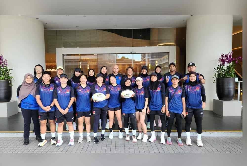Barisan skuad ragbi wanita 7s negara yang mengalas cabaran di SEA 7s 2025. - Foto KRM