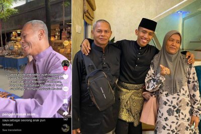 Muhamad Azhan yang terkejut rupanya ayahnya boleh berbahasa selain daripada bahasa Melayu.