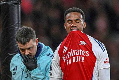Gabriel sah rehat panjang selepas mengalami kecederaan ketika Arsenal melayan kunjungan Fulham di Emirates pada Rabu. Foto Agensi