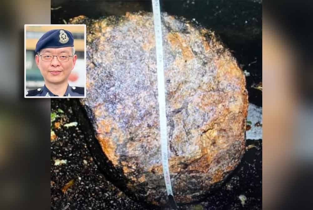 Bongkah batu yang terjatuh lalu terkena mangsa. Gambar kecil: SWEE SAKE