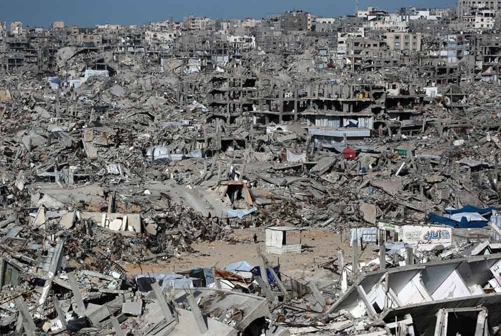 Kemusnahan besar-besaran di Gaza telah mencerminkan keadaan sebenar jika Perang Dunia Ketiga berlaku. Foto AFP