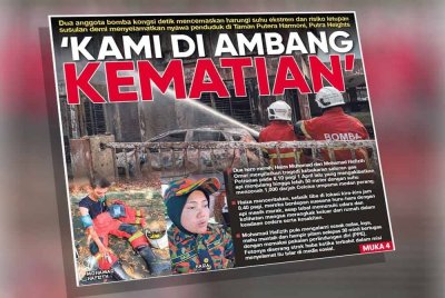 Laporan muka depan Sinar Harian pada Isnin. 