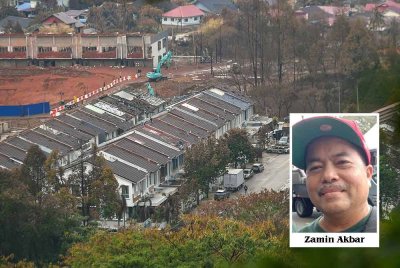 Keadaan semasa kawasan kebakaran yang melibatkan saluran paip gas di Jalan Putra Harmoni, Putra Heights. Foto Bernama