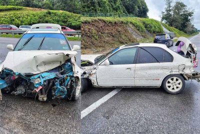 Seorang kanak-kanak perempuan berusia tujuh tahun maut dalam kemalangan membabitkan dua kenderaan di KM147.3 LPT arah timur pada Isnin. Foto ihsan PDRM