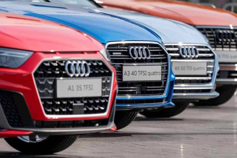 Pengeluar kereta Jerman, Audi menghentikan sementara aktiviti mengimport keretanya ke Amerika Syarikat (AS) sebagai respons kepada dasar tarif Presiden AS Donald Trump. Foto EPA