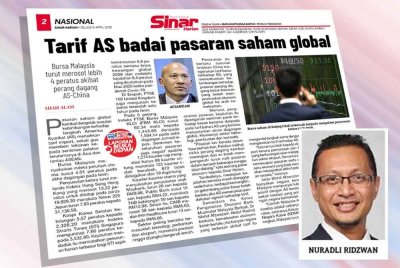 Laporan Sinar Harian berhubung pasaran saham global yang dilihat kembali bergolak susulan kebimbangan terhadap langkah AS menaikkan tarif import.