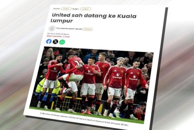 Laporan Sinar Harian berkaitan Manchester United datang ke Malaysia.