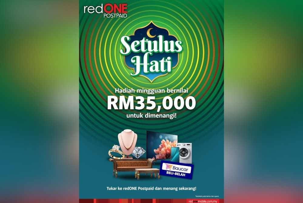 Pelanggan setia redONE Mobile berpeluang memenangi hadiah mingguan berjumlah RM35,000 sempena kempen 'Setulus Hati'.