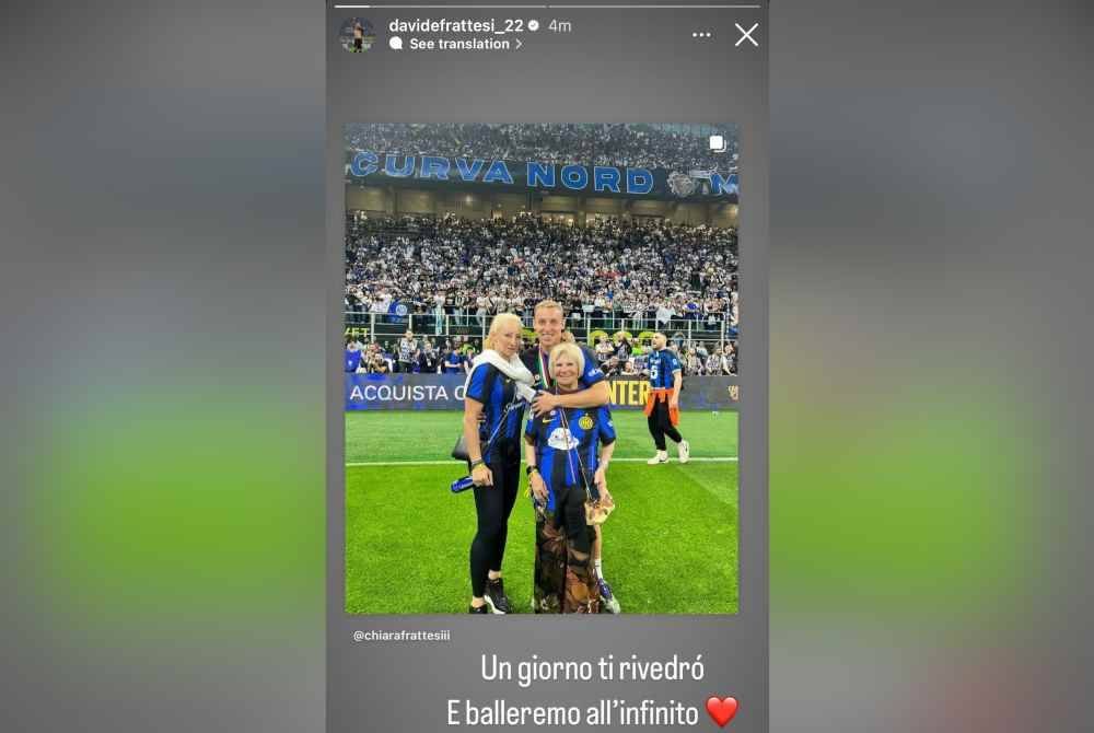 Frattesi sebelum ini memuat naik gambar bersama neneknya di laman sosial.