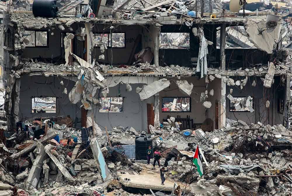 Keadaan bangunan di Gaza musnah. AFP