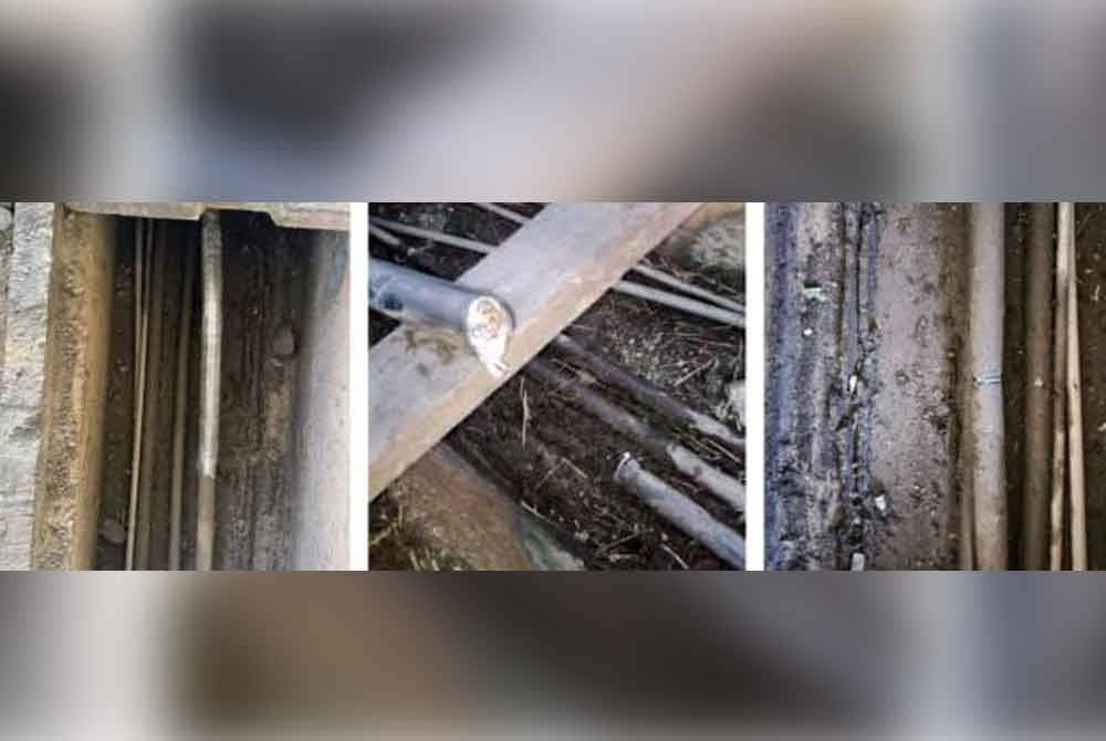 Semakan di lokasi mendapati terdapat kabel 'signal link' yang telah dipotong.