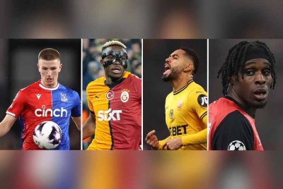 (Dari kiri) Adam Wharton, Victor Osimhen, Matheus Cunha dan Jeremie Frimpong dilihat mampu memperkukuh Manchester United pada musim depan. Foto Agensi