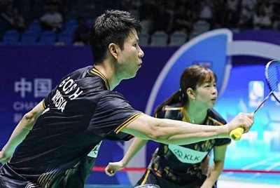 Soon Huat (kiri) dan Shevon bakal menentang pasangan Indonesia dalam aksi suku akhir BAC di China pada Jumaat. Foto Agensi