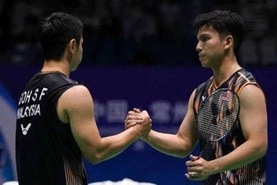 Nur Izzuddin (kanan) dan Sze Fei akan berdepan pasangan tuan rumah dalam aksi suku akhir BAC di China pada Jumaat. Foto Agensi.