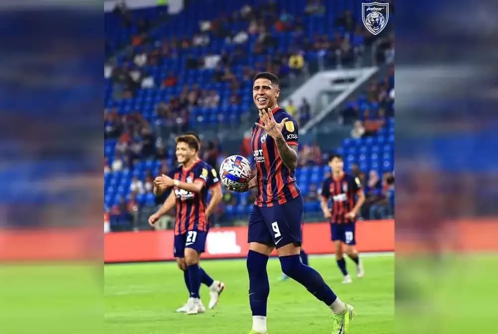 Bergson da Silva hampir atasi rekod Indra Putra Mahayuddin selepas catat 104 gol bersama JDT. - Foto: FB Johor Southern Tiger's.