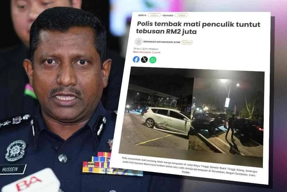 Hussein. Laporan Sinar Harian berkaitan polis tembak mati penculik tuntut tebusan RM2 juta.