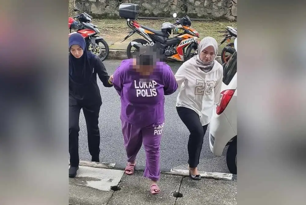 Suspek wanita berusia 50-an dibawa ke Mahkamah Majistret Seremban untuk permohonan reman.