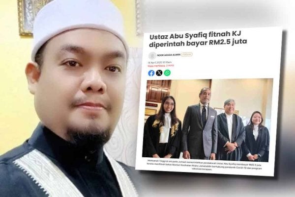 Ustaz Abu Syafiq (kiri), Laporan Sinar Harian pada 18 April 2024