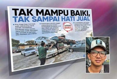Laporan Khas Sinar Ahad berhubung isu lambakan kereta usang. Gambar kecil: Khairul Azrie