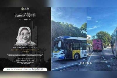 Manarina Hasya maut dalam kemalangan melibatkan dua bas pada Sabtu.