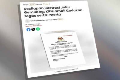 Laporan Sinar Harian berkaitan isu Jalur Gemilang KPM.