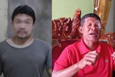 M Yani (kanan) cedera selepas diserang seorang guru lelaki di Kepahiang, Bengkulu, dikenali sebagai RL. Foto Agensi